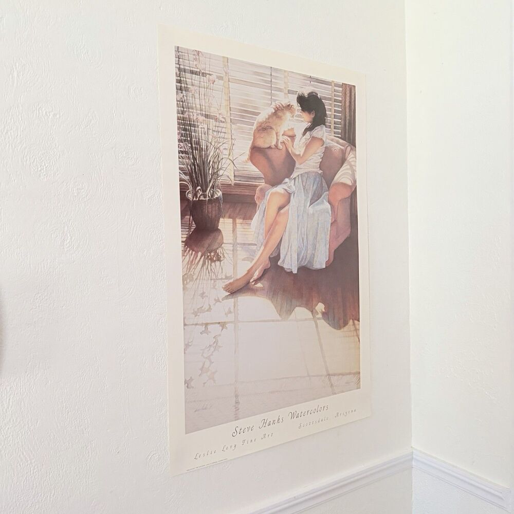 Steve Hanks Watercolors Poster Ashley & Clyde 1987 Leslie Levy Fine Art 37x24” - Picture 2 of 12